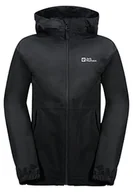 Kurtki i płaszcze dla chłopców - Jack Wolfskin Unisex Stormy Point kurtka, czarna, 116 - miniaturka - grafika 1