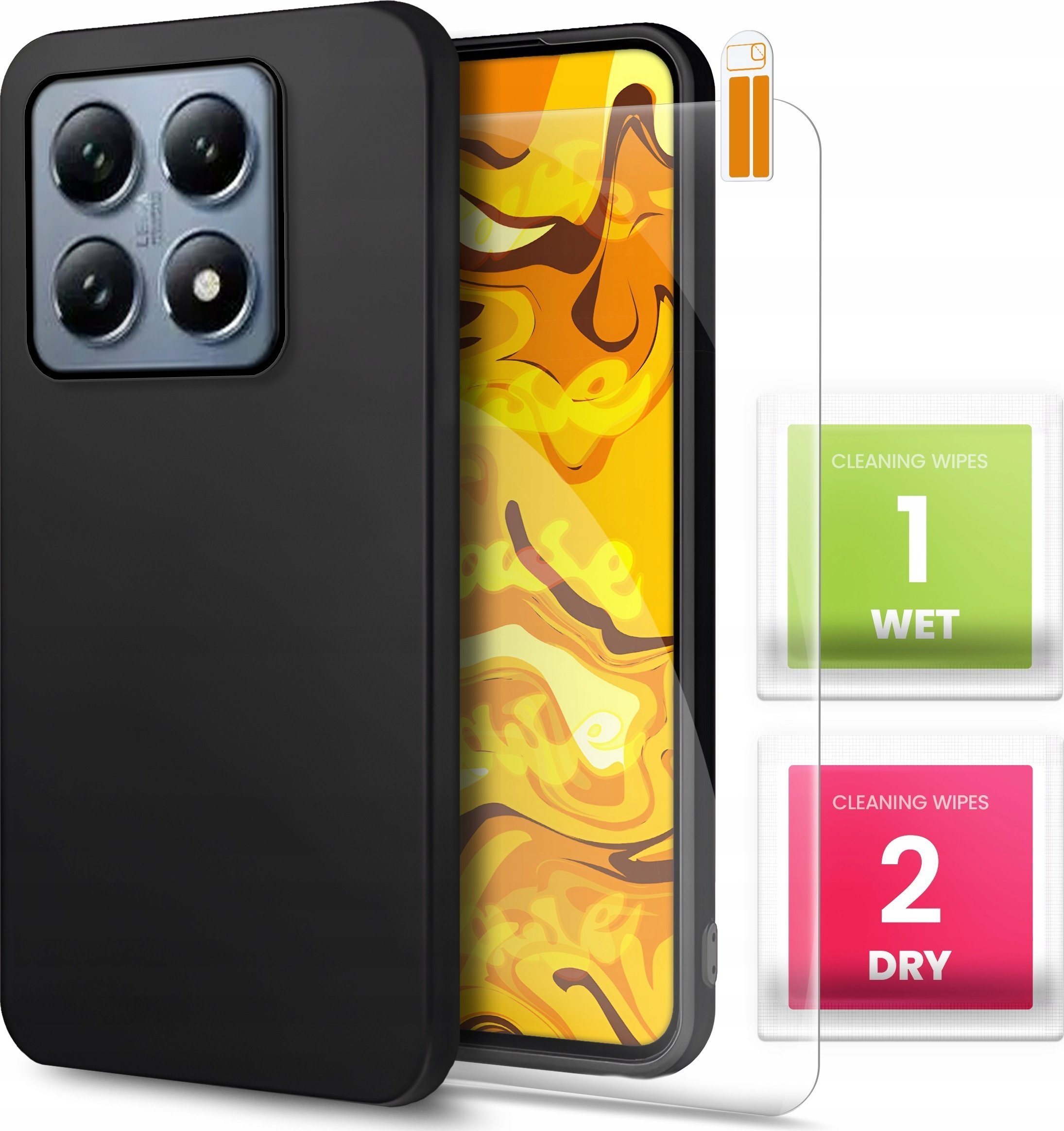 ETUI DO XIAOMI 14T PRO OBUDOWA CZARNE MATOWE SILIKON POKROWIEC SLIM SZKŁO