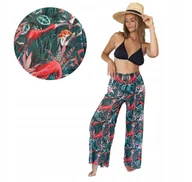 Spodnie damskie - Cieniutkie lejące Spodnie luźny Fason na Plażę na Kostium na Upały L/XL - miniaturka - grafika 1