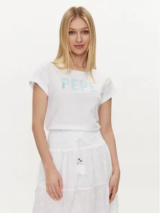 Pepe Jeans T-Shirt Janet PL505836 Biały Regular Fit - Koszulki i topy damskie - miniaturka - grafika 1