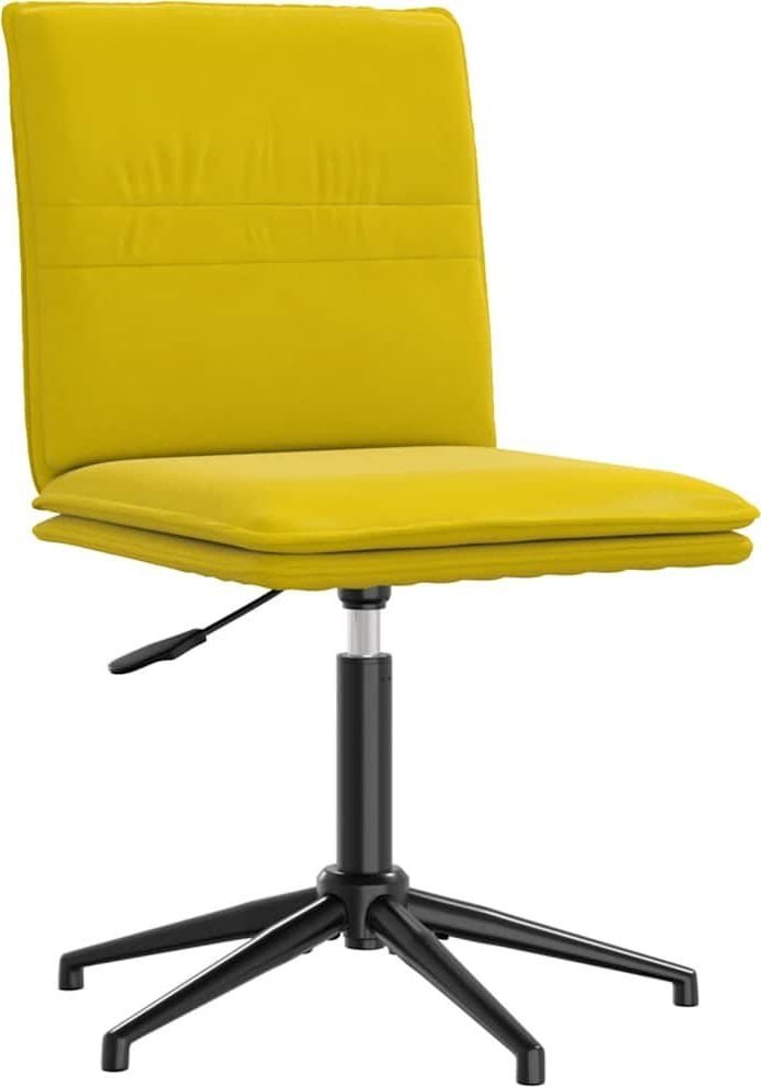 Krzesło stołowe, żółte, obite aksamitem