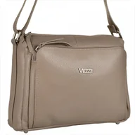 Torebki damskie - Modna skórzana torebka taupe VEZZE - miniaturka - grafika 1