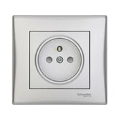 Wyłączniki światła i elektryczne - Schneider Gniazdo pojedyncze 2P + Z SEDNA aluminium - miniaturka - grafika 1