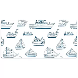 Duża podkładka na biurko Niebieskie statki 120x60cm, Dywanomat - Podkładki na biurko Duża podkładka na biurko Niebieskie statki 120x60cm, Dywanomat - Podkładki na biurko - miniaturka - grafika 1