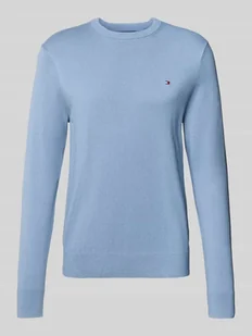 Sweter z dzianiny o kroju regular fit z mieszanki bawełny i kaszmiru - Swetry męskie - miniaturka - grafika 1