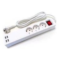 Systemy inteligentnych domów - Gniazdko Smart Plug XtendLan ZAS01 Wi-Fi, 3x zásuvka + 4x USB, 1,5 m (XL-ZASUVKA1) - miniaturka - grafika 1