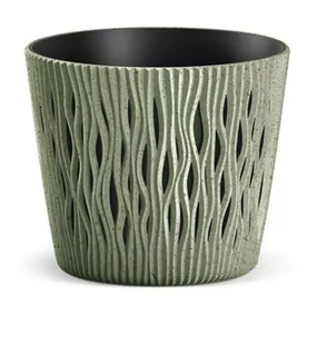 Doniczka Sandy Round ECO Wood DSR130W zielony Prosperplast - Donice - miniaturka - grafika 1