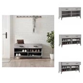 Szafki na buty - vidaXL Ławka na buty szara Sonoma 102x35x55 cm materiał drewnopochodny - Stojaki i szafki na buty - miniaturka - grafika 1