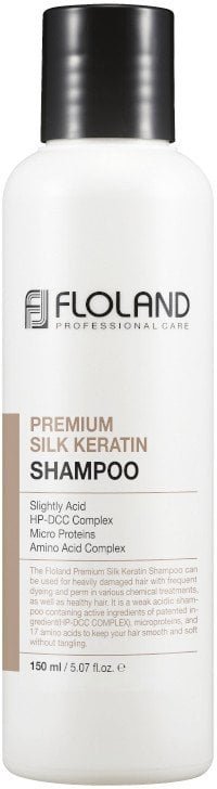 Szampon do włosów mocno zniszczonych FLOLAND Premium Silk Keratin, 150 ml
