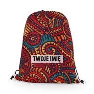 Plecaki worki - WORKO-PLECAK SPORTOWY z Twoim imieniem Czerwone wzory 184 - miniaturka - grafika 1