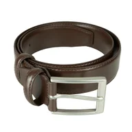 Paski - Skórzany pasek do spodni, klasyczny, brązowy 120 cm - miniaturka - grafika 1