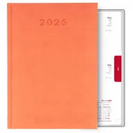 Kalendarze - KALENDARZ KSIĄŻKOWY A5 PLANER TERMINARZ Dzienny 2025 POMARAŃCZOWY NOTATNIK - miniaturka - grafika 1