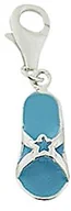 Charmsy - Murrano Charms Zawieszka Koralik Srebrny NIEBIESKI SANDAŁEK CHS-018 - miniaturka - grafika 1