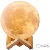 Lampy stojące - Lampka nocna świecący księżyc 3d moon light 8cm - miniaturka - grafika 1