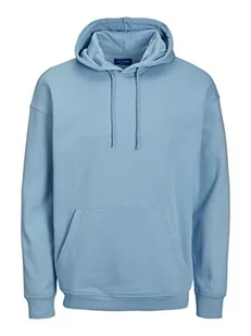 JACK & JONES Męska bluza z kapturem Jorbrink Sweat Hood, Dusk Blue/Fit: cropped Box/szczotkowany, XL - Bluzy męskie - miniaturka - grafika 1