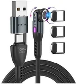 Adaptery i przejściówki - Statik 360 Pro 2.0 - kabel USB-C z adapterem USB-A oraz trzema wymiennymi wtyczkami magnetycznymi USB-C, 2m black - miniaturka - grafika 1