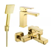 Baterie umywalkowe - Mexen Cetus R45 zestaw wannowy, złoty - miniaturka - grafika 1