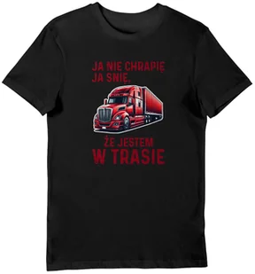 Koszulka dla kierowcy tira, ja nie chrapię, czarna 2XL - Koszulki męskie - miniaturka - grafika 1