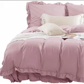 Pościel - Pościel Ruffy 160x200 pudrowa z falbanką - miniaturka - grafika 1