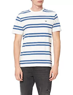 Lee Męski t-shirt Basic Stripe Tee, beżowy (Ecru Nq), M - Koszulki męskie - miniaturka - grafika 1