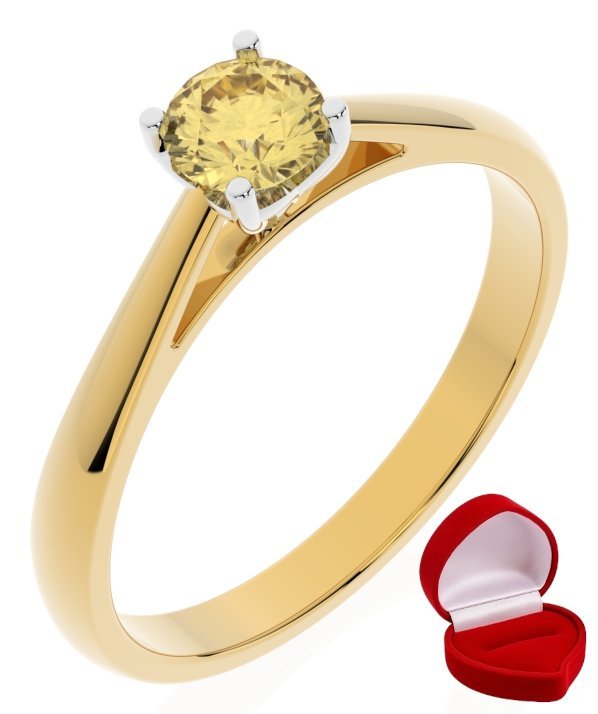 ZŁOTY PIERŚCIONEK ZARĘCZYNOWY 585 14k SZAFIR 0,30 ct + PUDEŁKO R12