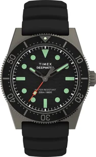 Zegarek Zegarek Timex TW2W74700 Deepwater Reef 200 41mm Black Synthetic Rubber Strap - Zegarki męskie - miniaturka - grafika 1