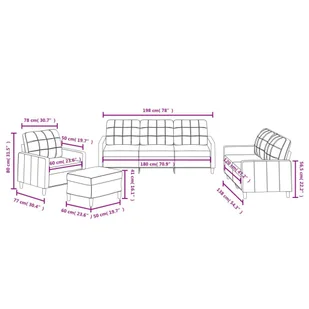 4-częściowy komplet wypoczynkowy, obity tkaniną, czarna  Lumarko! - Sofy i kanapy - miniaturka - grafika 11