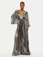 Sukienki - Babylon Sukienka wieczorowa S00813 Srebrny Regular Fit - miniaturka - grafika 1
