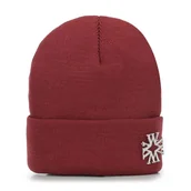 Czapki damskie - Damska czapka z broszką z literą „W” bordowa - miniaturka - grafika 1