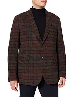 Kurtki męskie - Hackett London Męska kurtka w kratę Brushed Tartan, 8DFBROWN/ORNGE, 42 - grafika 1