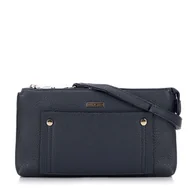 Torebki damskie - Damska crossbody dwukomorowa z kieszonką granatowa - miniaturka - grafika 1