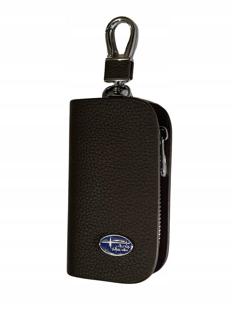 SKÓRZANE ETUI na klucze SUBARU logo KLUCZYK brelok ELEGANCKI brąz