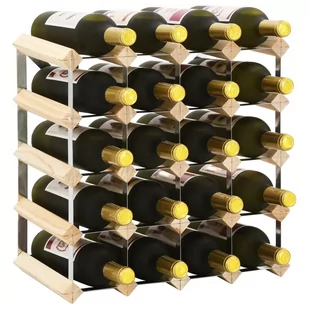 vidaXL Stojak na 20 butelek wina, lite drewno sosnowe - Stojaki na wino - miniaturka - grafika 1