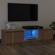 Szafki RTV - Lumarko Szafka pod TV z LED, brązowy dąb, 120x30x35,5 cm - miniaturka - grafika 1