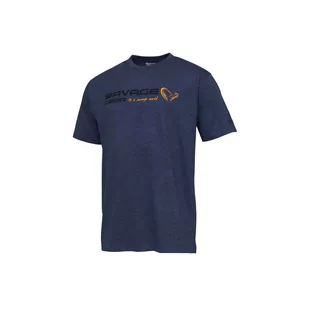 T-Shirty Savage Gear Signature Logo Blue Melange S - Koszulki sportowe męskie - miniaturka - grafika 1