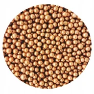Dodatki do ciast w proszku - POSYPKA PEREŁKI CUKROWE złote ciemne perłowe 4mm 50g - miniaturka - grafika 1