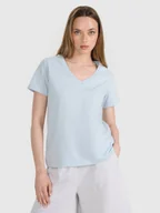 Koszulki i topy damskie - 4F T-shirt oversize gładki damski - niebieski M - miniaturka - grafika 1