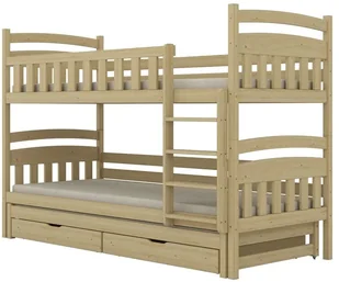 Łóżko piętrowe JULITA 200x80 sosna lakierowana drewniane trzyosobowe z szufladami KOCOT KIDS - Łóżka dla dzieci i młodzieży - miniaturka - grafika 1