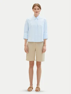 Tom Tailor Szorty materiałowe 1040694 Beżowy Regular Fit - Spodenki damskie - miniaturka - grafika 1