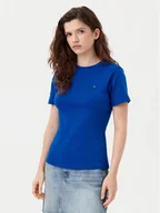 Koszulki i topy damskie - Tommy Hilfiger T-Shirt New Cody WW0WW40587 Niebieski Slim Fit - miniaturka - grafika 1
