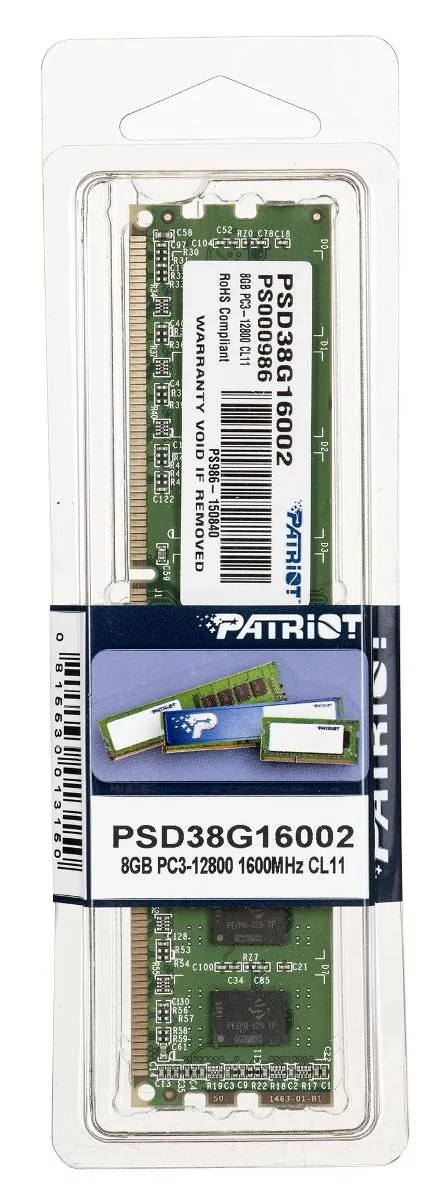 DIMM 8GB PC12800 DDR3/PSD38G16002 PATRIOT