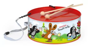 Lena 52606 Bęben blaszany Mały Krecik 20 cm, bęben dziecięcy z blachy z 2 pałeczkami, instrument perkusyjny do muzyki, instrument muzyczny dla dzieci od 3 lat, bęben z motywem, wielokolorowy 52606 - Instrumenty muzyczne dla dzieci - miniaturka - grafika 1