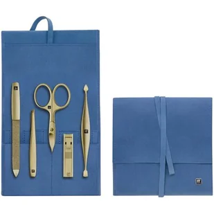 Zwilling Zestaw TWINOX Gold Edition skórzane etui niebieski 5 szt 97716-008 - Akcesoria do paznokci - miniaturka - grafika 1