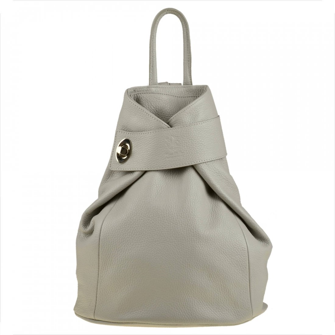 Zgrabny popielaty plecak skórzany