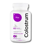 Witaminy i minerały - Colostrum, Suplement diety, Plus 500 mg + C +D3 + cynk, 60 kaps. - miniaturka - grafika 1