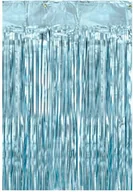 Sylwester - Kurtyna - zasłona na drzwi metaliczna błękitna - 2,5 m x 90 cm - miniaturka - grafika 1
