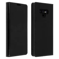 Etui i futerały do telefonów - Etui Folio Prawdziwa Skóra Samsung Galaxy Note 9 z uchwytem na kartę Podstawka wideo Czarne - miniaturka - grafika 1