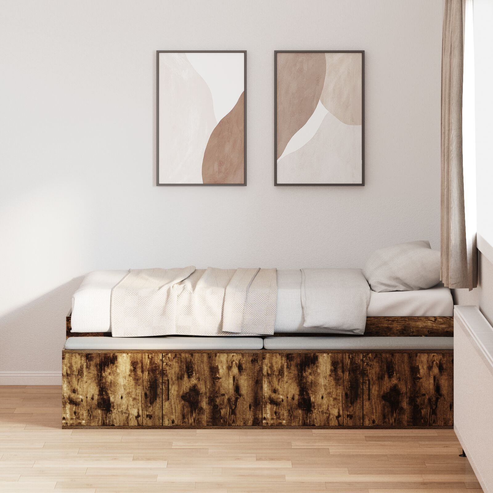 vidaXL Łóżko z miejscem do przechowywania Wędzenie 100x200 cm