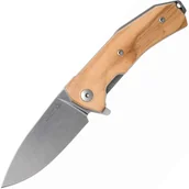 Scyzoryki - Lionsteel Liner Lock Ostrze Sleipner, Rękojeść z DREWNA OLIWNEGO, IKBS KUR UL - miniaturka - grafika 1