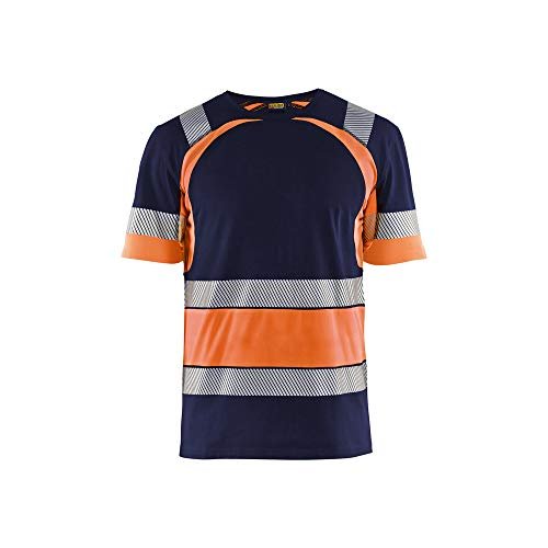 Blaklader 342110308853XXL T-shirt, granatowy/pomarańczowy, rozmiar XXL